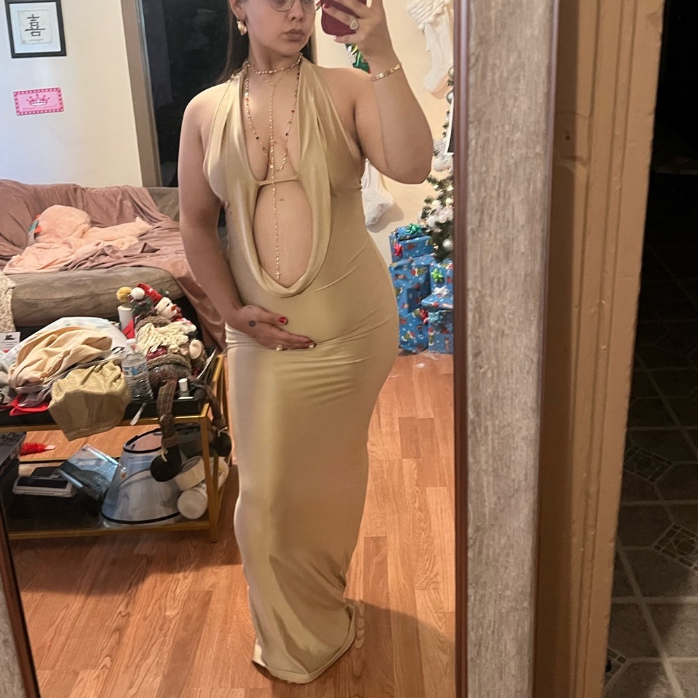 Deep Halter Top Maxi Dress
